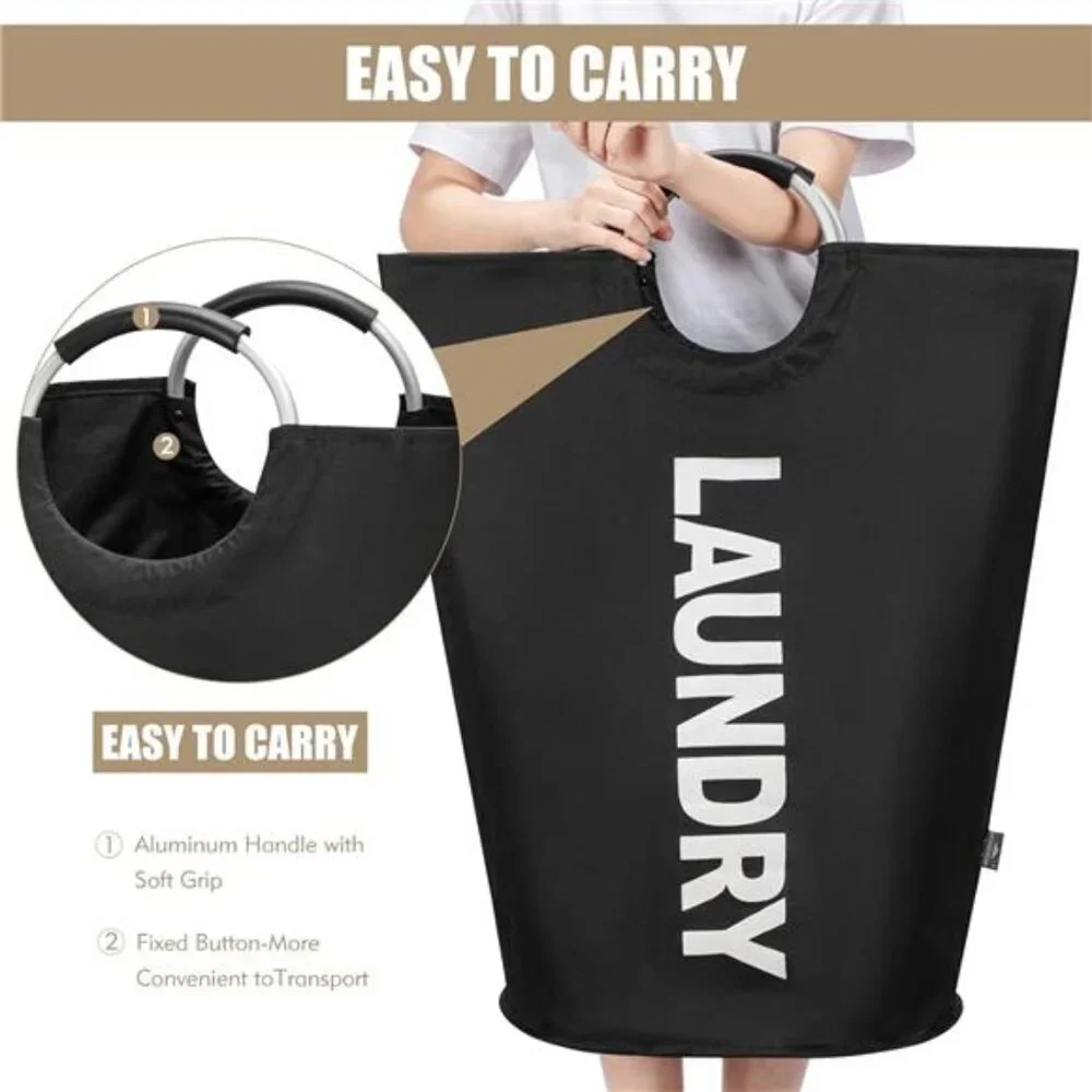 90L Large Laundry Basket Collapsible Laundry Bag Freestanding Tall